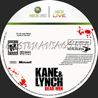 Kane And Lynch Dead Men dvd label