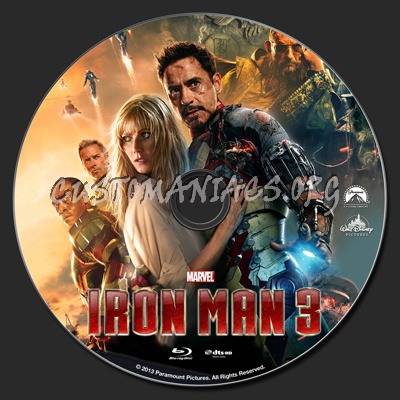 Iron Man 3 blu-ray label