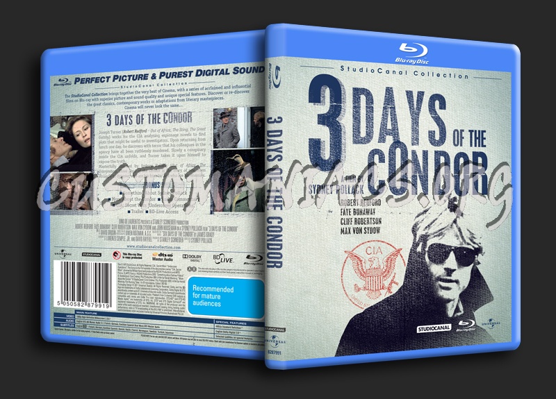 3 Days of the Condor blu-ray cover