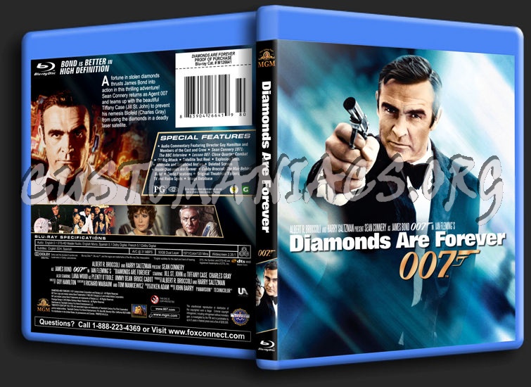 James Bond: Diamonds Are Forever blu-ray cover