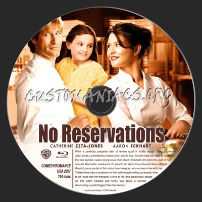 No Reservations blu-ray label