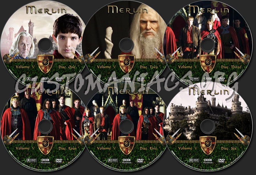 Merlin Series Five dvd label