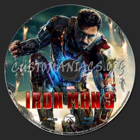 Iron Man 3 blu-ray label