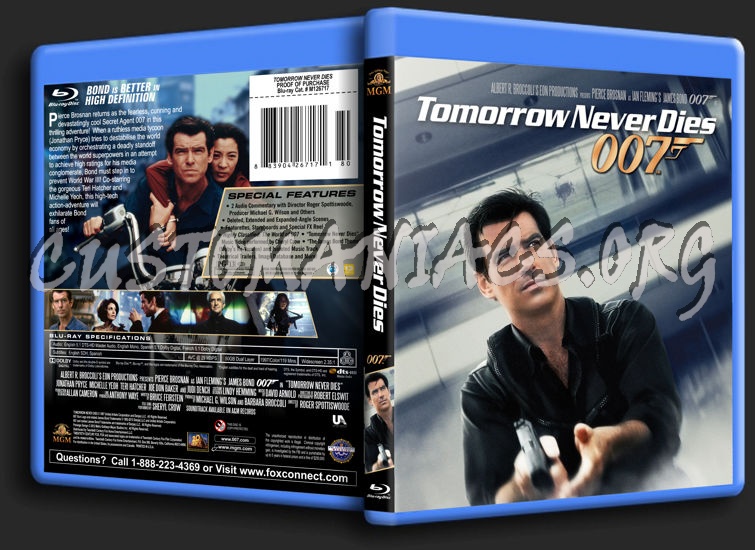 James Bond: Tomorrow Never Dies blu-ray cover