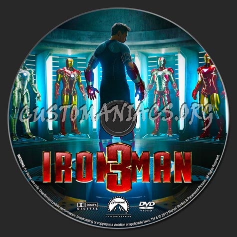 Iron Man 3 dvd label