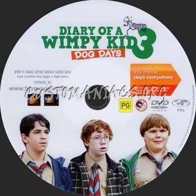 Diary of A Wimpy Kid 3 Dog Days dvd label