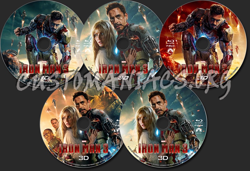 Iron Man 3 (3D) blu-ray label