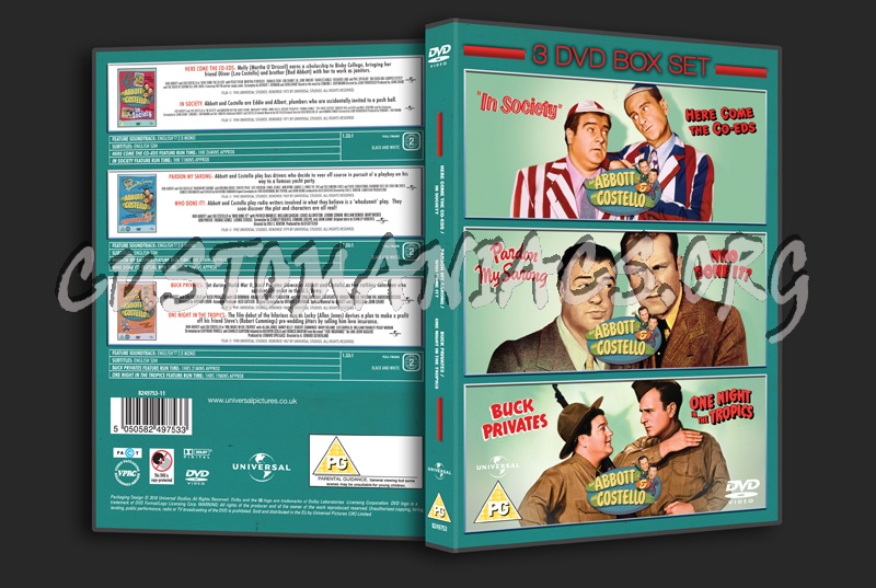Abbott & Costello  3 DVD Box Set dvd cover