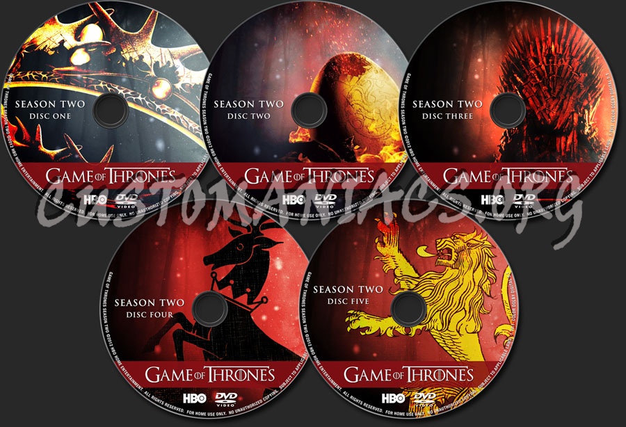 Game of Thrones Season 2 dvd label