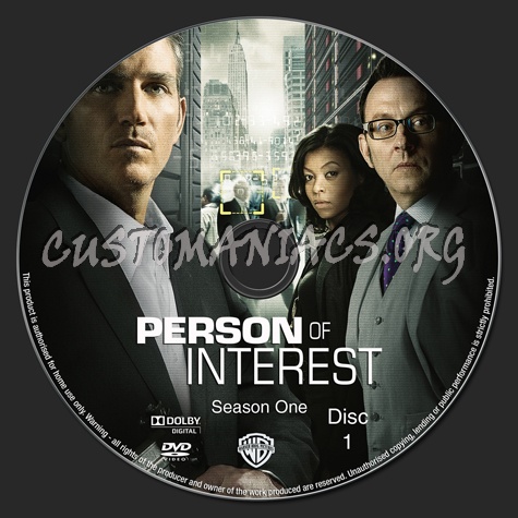 Person Of Interest - Season One dvd label