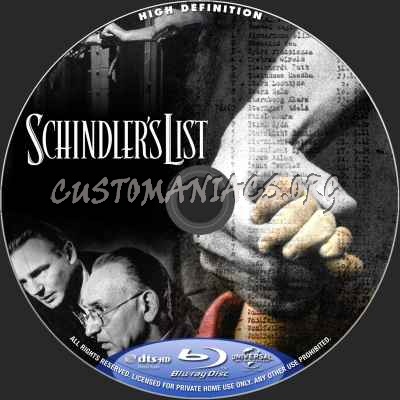 Schindler's List blu-ray label