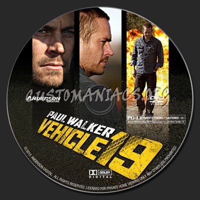Vehicle 19 dvd label