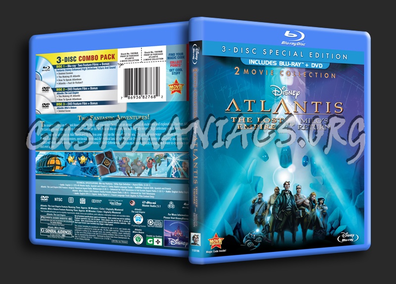 Atlantis The Lost Empire and Milo's Return blu-ray cover