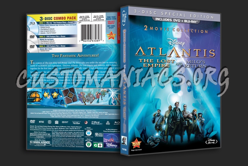 Atlantis The Lost Empire and Milo's Return dvd cover