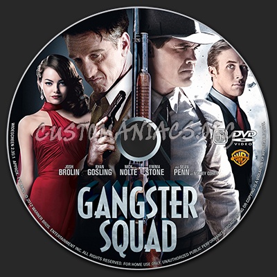 Gangster Squad dvd label