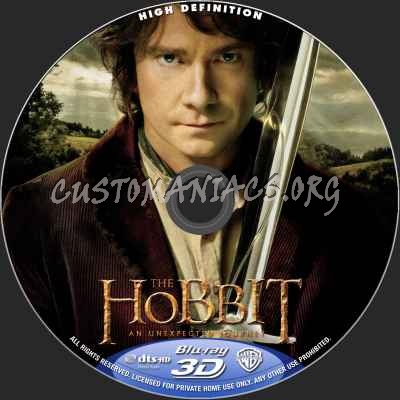 The Hobbit - An Unexpected Journey (2D+3D) blu-ray label