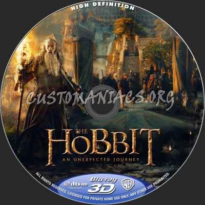 The Hobbit - An Unexpected Journey (2D+3D) blu-ray label