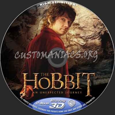 The Hobbit - An Unexpected Journey (2D+3D) blu-ray label