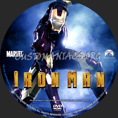 Iron Man dvd label