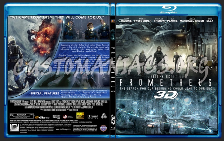 Prometheus 3D blu-ray cover