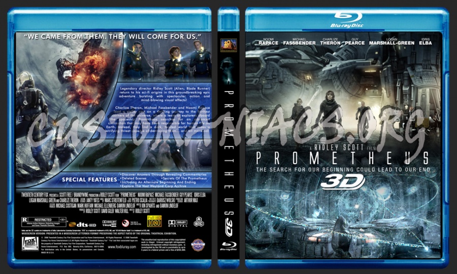 Prometheus 3D blu-ray cover