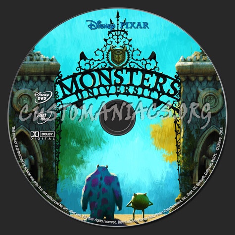 Monsters University (2013) dvd label