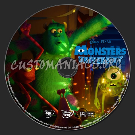Monsters University (2013) dvd label