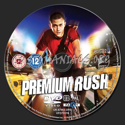 Premium Rush dvd label