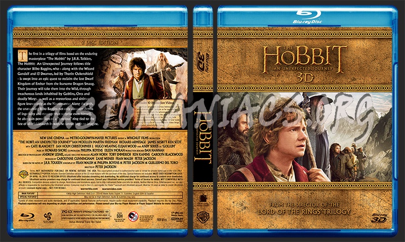 The Hobbit: An Unexpected Journey 3D blu-ray cover