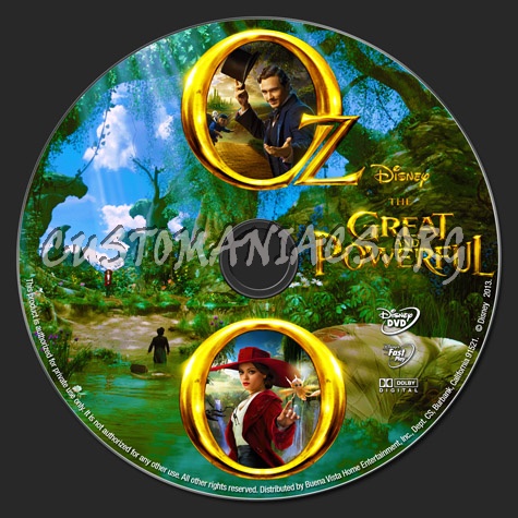 Oz the Great and Powerful dvd label