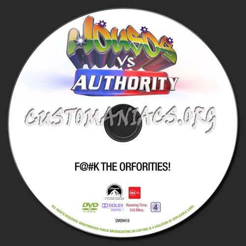 Housos vs Authority dvd label