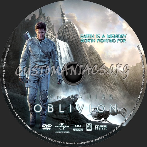 Oblivion (2013) dvd label