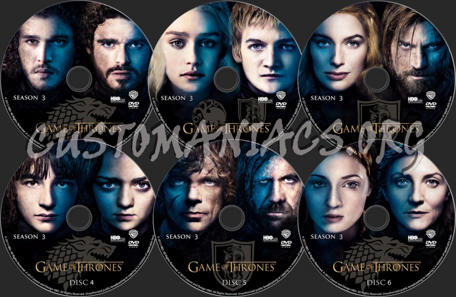 Game Of Thrones s3 dvd label