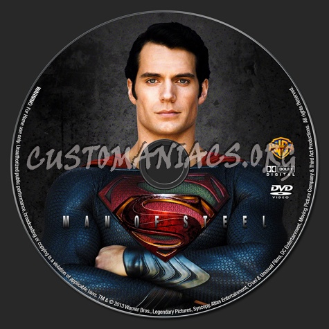 Man Of Steel dvd label