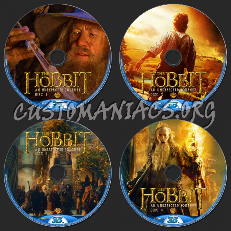 The Hobbit: An Unexpected Journey 3D blu-ray label