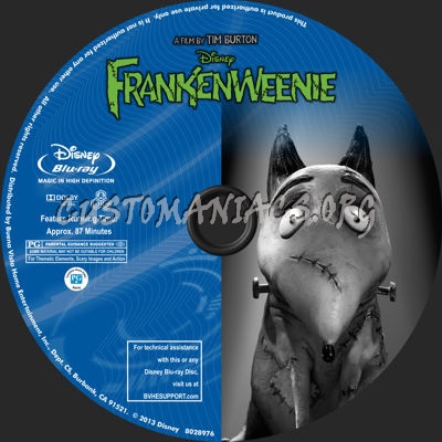 Frankenweenie blu-ray label