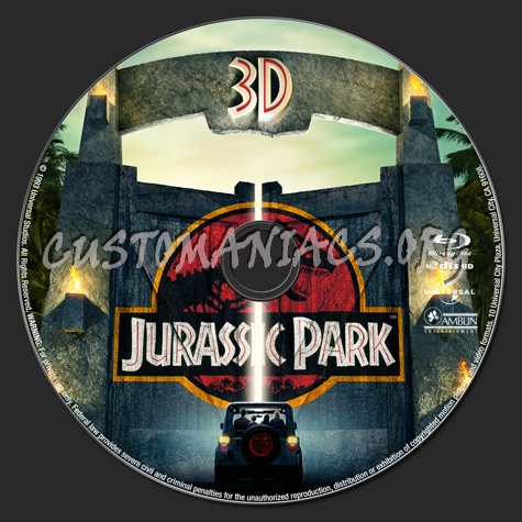 Jurassic Park (3D) blu-ray label