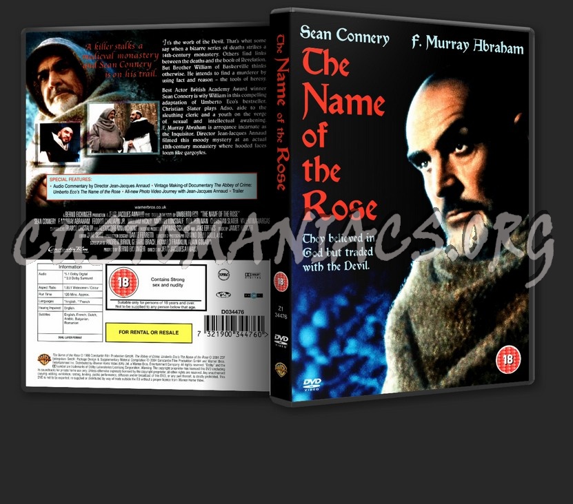 The Name Of The Rose dvd cover