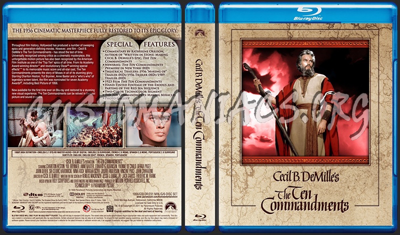 The Ten Commandments (6-disc) blu-ray cover
