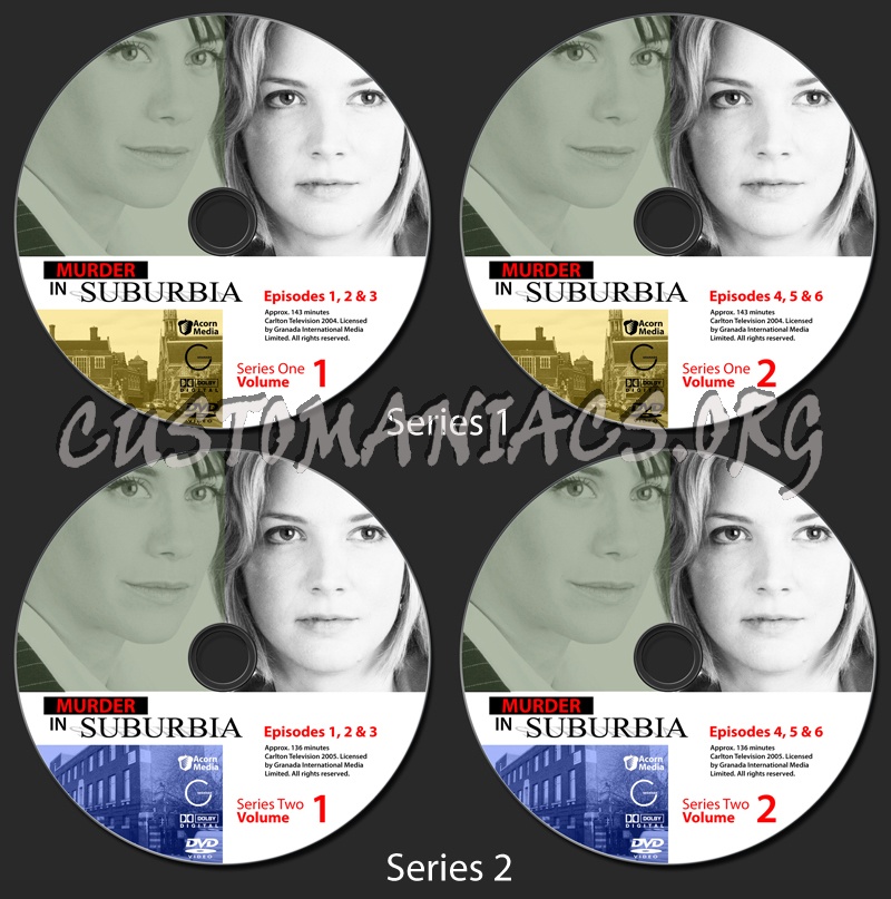 Murder In Suburbia Series 1 & 2 dvd label