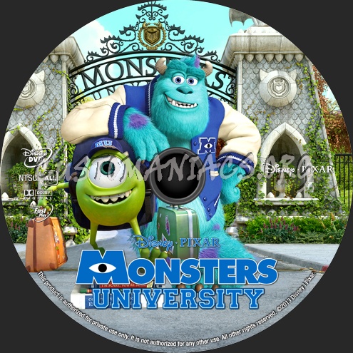 Monsters University (2013) dvd label