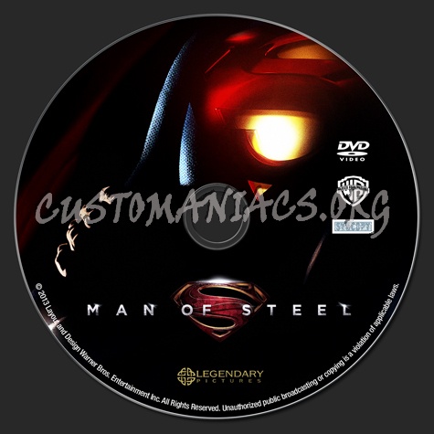 Man Of Steel dvd label