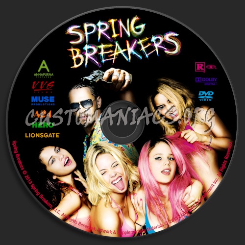 Spring Breakers dvd label