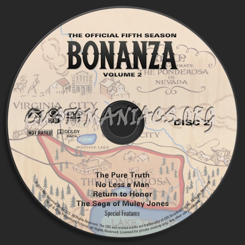 Bonanza Season 5 Volume 2 dvd label