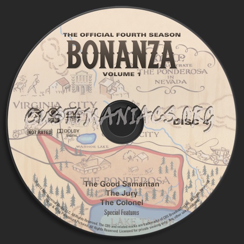 Bonanza Season 4 Volume 1 dvd label