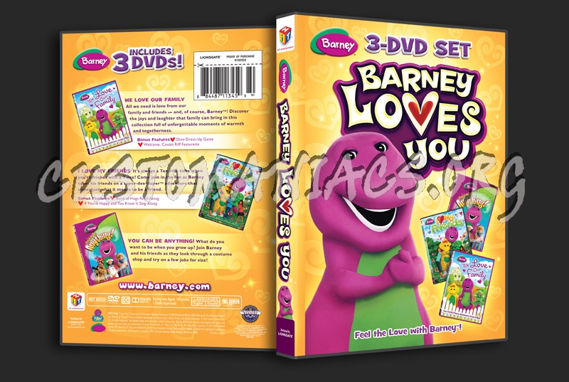 Barney Loves You 3-dvd dvd cover