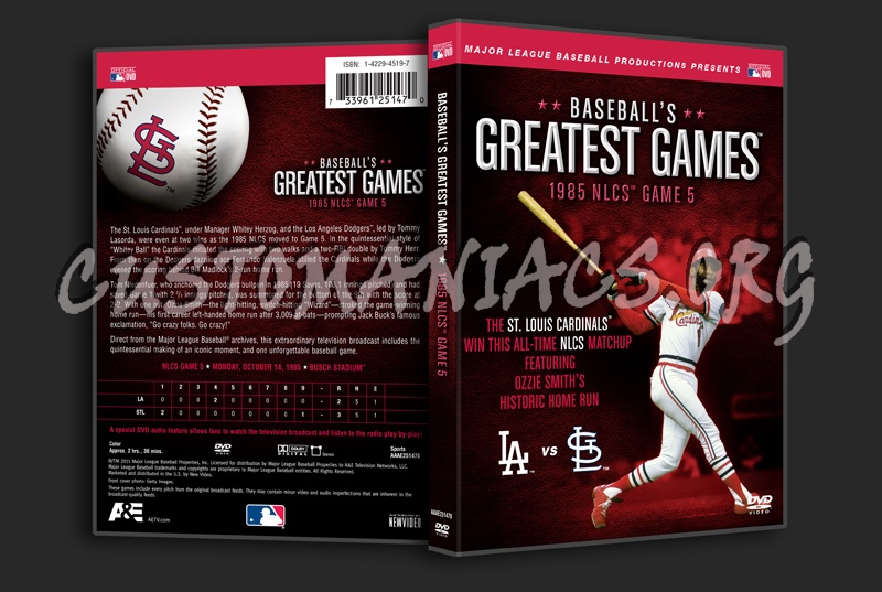 Baseball's Greatest Games 1985 NLCS Game 5 dvd cover