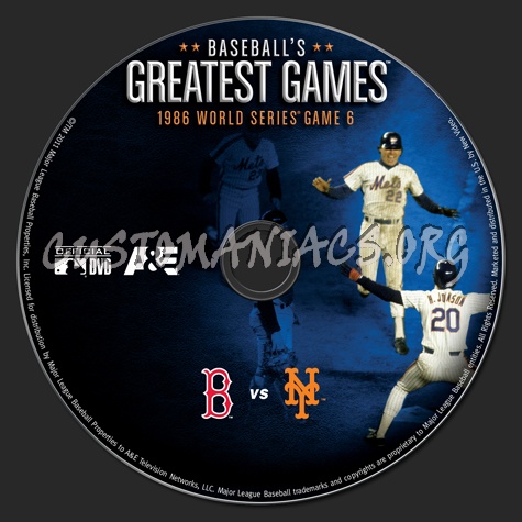 Baseball's Greatest Games 1986 World Series Game 6 dvd label