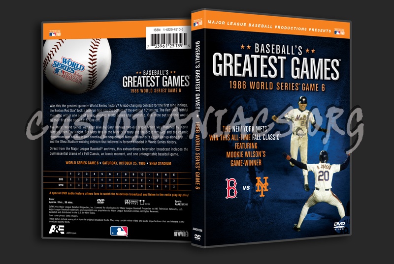 Baseball's Greatest Games 1986 World Series Game 6 dvd cover