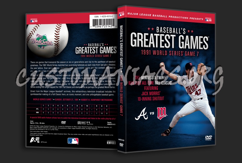 Baseball's Greatest Games 1991 World Series Game 7 dvd cover